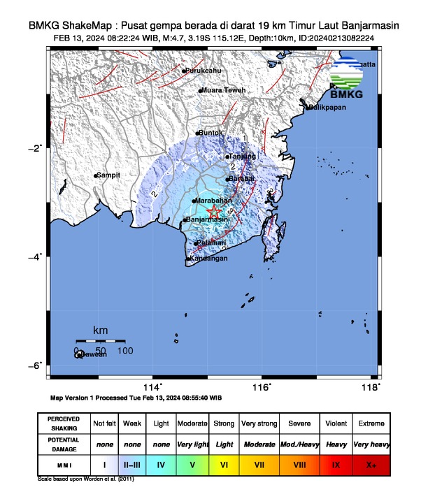 Gempa 4 8 M BMKG Kalsel Gempa Dangkal Akibat Patahan Meratus