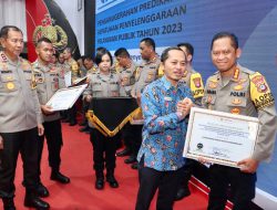Raih Penghargaan Dari Ombudsman RI, Kapolresta Banjarmasin: ini Hasil Kerja Seluruh Personil