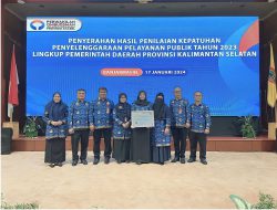 Tertinggi NiIai Kepatuhan Penyelenggaraan Pelayanan Publik, Banjarbaru Terima Penghargaan