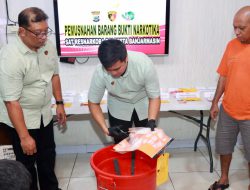 Polresta Banjarmasin Musnahkan Narkoba Senilai Rp 786 Juta, 7.866 Jiwa Terselamatkan Dari bahaya narkotika.