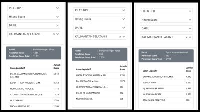 Pendatang Baru Membayangi Perolehan Suara Petahana Pileg DPR RI Dapil Kalsel I dan II