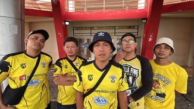 Barito Mania Dukung Langsung Barito Putera melawan Bhayangkara FC di Stadion Sultan Agung Bantul