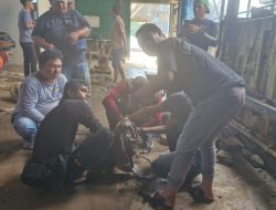 Satpolairud Polresta Banjarmasin Datangi dan Beri Pengertian Seorang Warga Mantuil yang Pelihara Buaya di Tepi Sungai