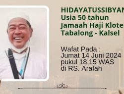 Jemaah Asal Tabalong Wafat di Arafah