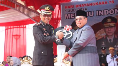 Peringatan Hari Bhayangkara Ke-78, Polresta Banjarmasin Terima Hibah Kendaraan Dinas