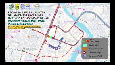 Kongres Rakernas JKPI, Jalan Simpang 4 Lambung Mangkurat di Tutup Sementara