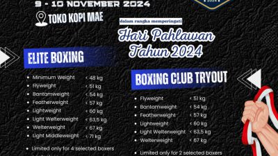 Memperingati Hari Pahlawan, Hasnuryadi Sulaiman Dukung Kejuaraan Tinju di Toko Kopi Mae