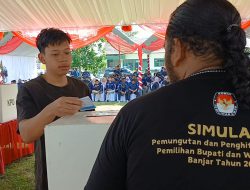 Simulasikan Pencoblosan dan Aplikasi SIREKAP, KPU Banjar Siapkan PPK hingga Pemilih Untuk 27 November