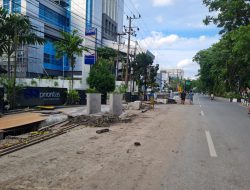 Terkendala Utilitas PAM Badarmasih dan PLN Pengerjaan Trotoar Serta Drainase di Banjarmasin Sedikit Terhambat