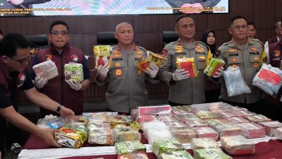 Polda Kalsel Gagalkan Penyelundupan 70,6 Kilogram Sabu Jaringan Internasional di Momen Akhir Tahun 2024