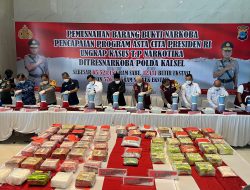 65,5 Kilogram Sabu Dari Tangan 13 Tersangka Jaringan Internasional Dimusnahkan