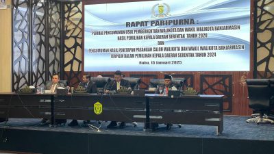 DPRD Banjarmasin Rapat Paripurna Pengumuman Usul Pemberhentian Walikota – Wakil Walikota Banjarmasin