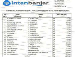 20 Pelanggan PTAM Intan Banjar Raih Reward Gratis Tagihan Air Februari 2025
