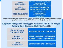 Jam Pelayanan PTAM Intan Banjar Berubah Selama Libur Panjang, Berikut Jadwalnya