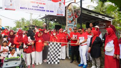 Warga Air Mantan Banjarmasin Gelar Jalan Sehat Semarak HUT ke-80 RI