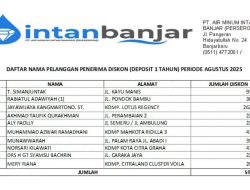 Inilah 10 Pelanggan Penerima Program Deposit PTAM Intan Banjar