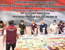 Polda Kalsel Musnahkan 101 Kilogram Sabu dan Belasan Ribu Pil Ekstasi, Jaringan Fredy Pratama Masih Merajai Peredaran Narkoba