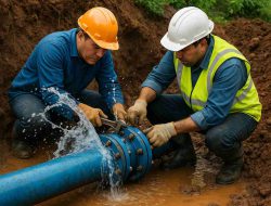 Imbas Pembangunan Drainase, Suplai Air di Jalan Nusantara Banjarbaru Terganggu