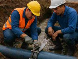 Kebocoran Pipa di Gubernur Syarkawi, Suplai Air PTAM Intan Banjar ke Gambut dan Liang Anggang Terhenti