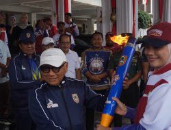 Kirab Obor PORPROV XII Kalsel Tiba di Banjarmasin