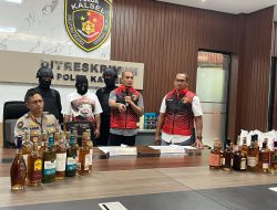 Ditreskrimum Polda Kalsel Tangkap Produsen Home Industri Miras Oplosan Berbagai Merek di Banjarmasin, 1.399 Botol Miras Disita