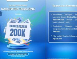 Buka Tabungan di Harjad ke-60 Tabalong, Bank Kalsel Berikan Voucher Belanja Rp200 Ribu
