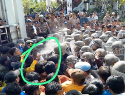 Demo Mahasiswa di DPRD Kalsel Ricuh, Diduga Pendemo Semprot Pilox ke Arah Polisi