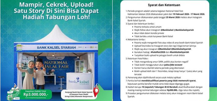 Bagi warga yang beruntung bisa mendapatkan Rp3 juta saat jalan-jalan ke Pasar Wadai Siring 0 Kilometer Banjarmasin.