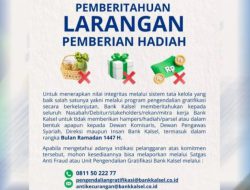Bank Kalsel Keluarkan Larangan Gratifikasi untuk Pegawai