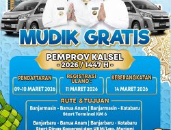 Kuota Terbatas, Pemprov Kalsel Buka Pendaftaran Mudik Gratis Lebaran Idul Fitri 2026