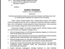 Bupati Kotabaru Terbitkan Surat Edaran Larangan ASN Live Streaming Saat Jam Kerja