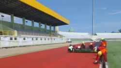 Pemprov Kalsel Masih Benahi Stadion 17 Mei Banjarmasin, Fokus Perbaikan Pada Lintasan Atletik dan Kursi Tribun