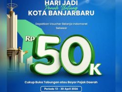 Rayakan Harjad Banjarbaru, Bank Kalsel Bagikan Voucher Belanja Rp 50 Ribu