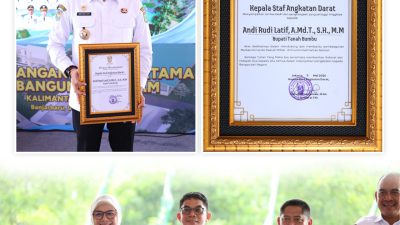 Bupati Andi Rudi Latif Terima Penghargaan KASAD, Bukti Komitmen Dukung Pembangunan Kodam di Kalsel
