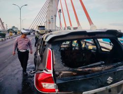 Tiga Kendaraan Terbakar di Jembatan Alalak Akibat Terlibat Lakalantas