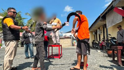 Polisi Peragakan 18 Adegan Pembunuhan di Kelayan B, Cekcok di WhatsApp Berujung Maut