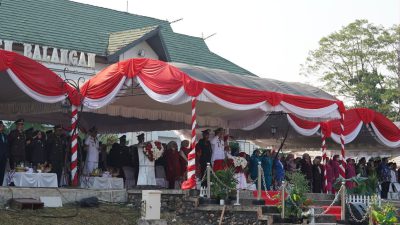HUT ke-81 RI, Paskibraka Balangan Sukses Kibarkan Merah Putih dengan Formasi Balangan Baharat