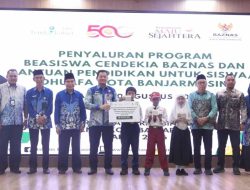 Bank Kalsel Bersama Baznas Salurkan Bantuan Beasiswa Cendikia