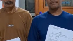 Penyintas KM Virgo Trasport 8 saat menerima STPL dari Polresta Banjarmasin