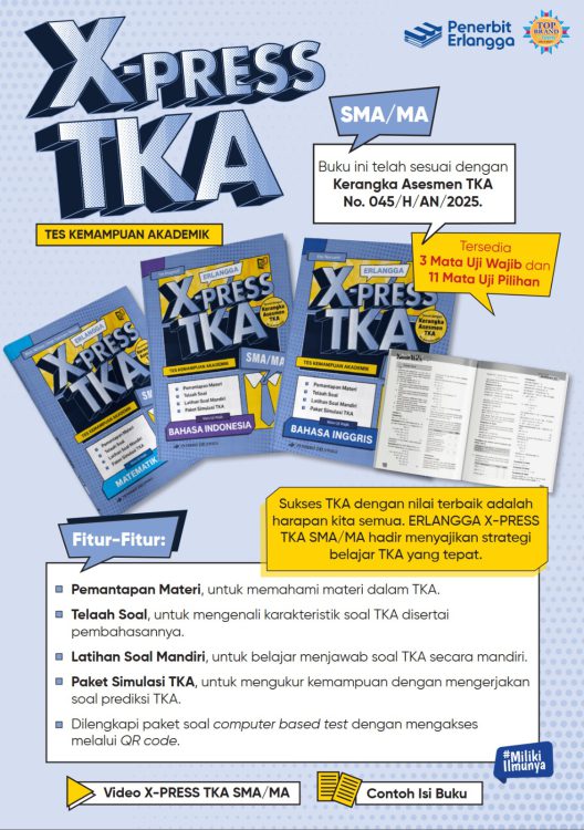 Pamflet buku baru yang diterbitkan oleh Erlangga, yakni X-Press TKA