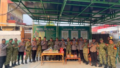 Peringati HUT ke-81 TNI, Kapolsek Banjarmasin Tengah dan Barat Sambangi Koramil