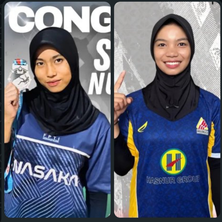Syilfi Nur Atika (sebelah kiri), Indah Tiara Azzahra (sebelah kanan) dua atlet Panjat tebing Kalsel yang dipanggil Pengurus pusat FPTI untuk mengikuti seleksi atlet pelatnas.