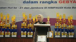 Bunda PAUD Kota Banjarmasin, Neli Listriani, saat memberikan sambutan pada kegiatan pelatihan G7KAIH untum Guru PAUD